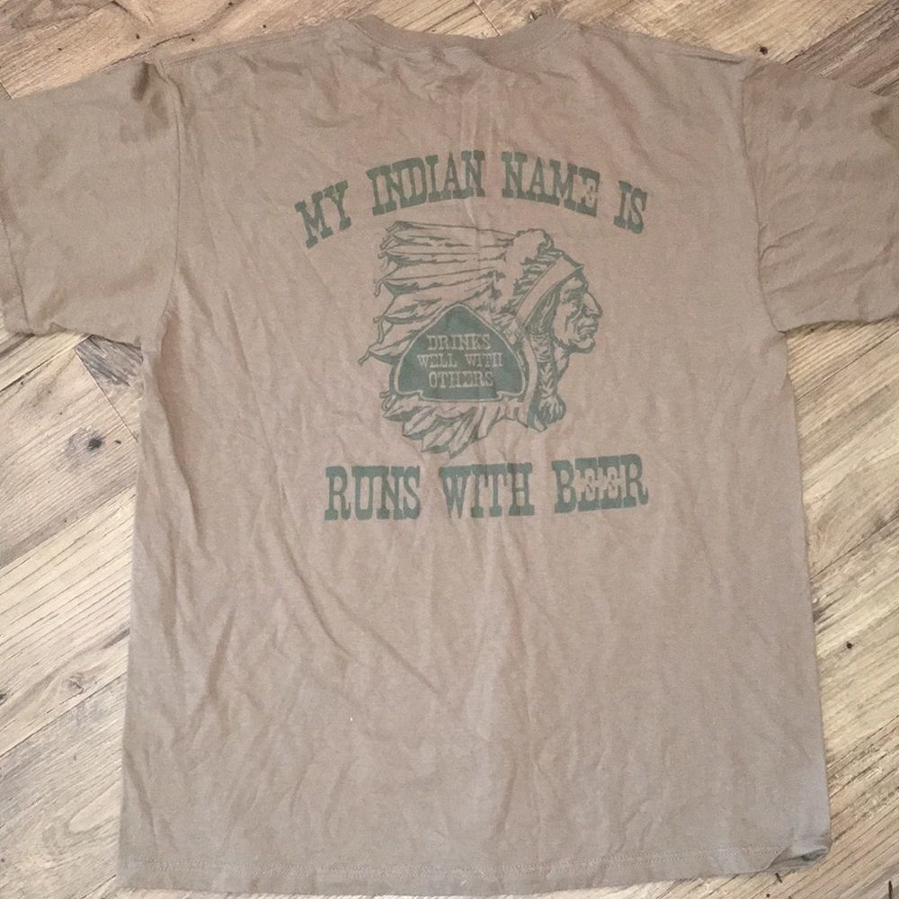 Happy Cute My Indian Name Is Runs With Beer Men’s Funny T Shirt Bar Harbor Maine